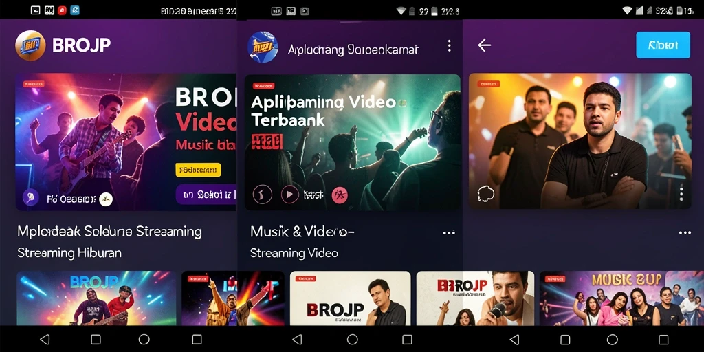 Tampilan utama BROJP dengan berbagai pilihan streaming video yang menarik.