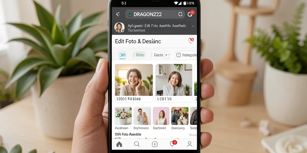 Tampilan antarmuka Edit Foto Aesthetic DRAGON222 yang mudah digunakan.