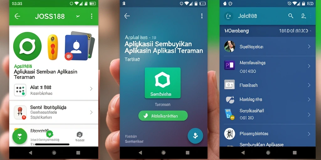 Antarmuka JOSS188 menampilkan opsi menyembunyikan aplikasi dengan mudah.