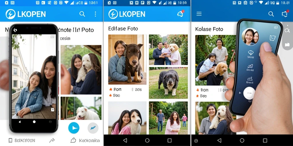 Tampilan antarmuka LKOPEN dengan fitur kolase foto yang mengesankan.