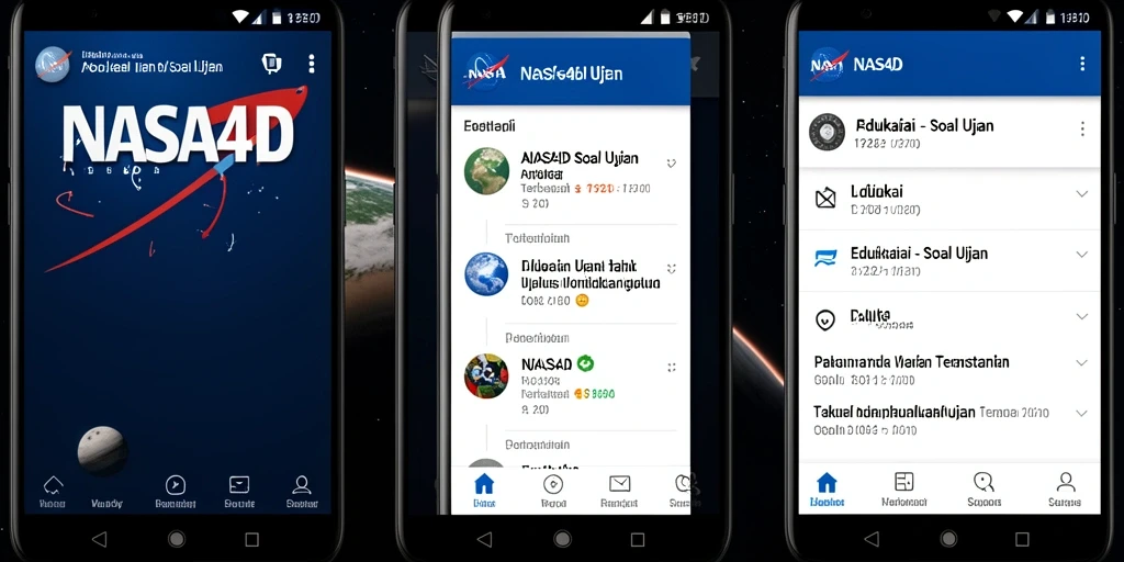 Antarmuka aplikasi NASA4D untuk Soal Ujian yang interaktif.