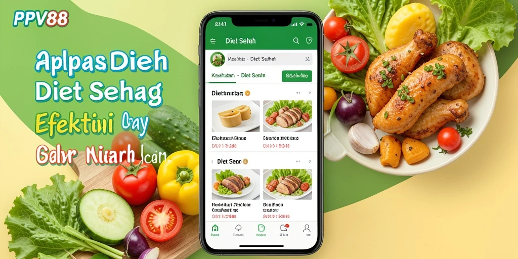 Antarmuka aplikasi PPV88 yang ramah pengguna untuk Diet Sehat.
