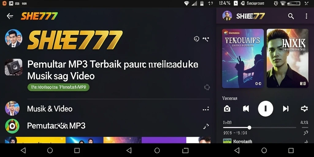 Antarmuka intuitif dari aplikasi Pemutar MP3 SHE777.